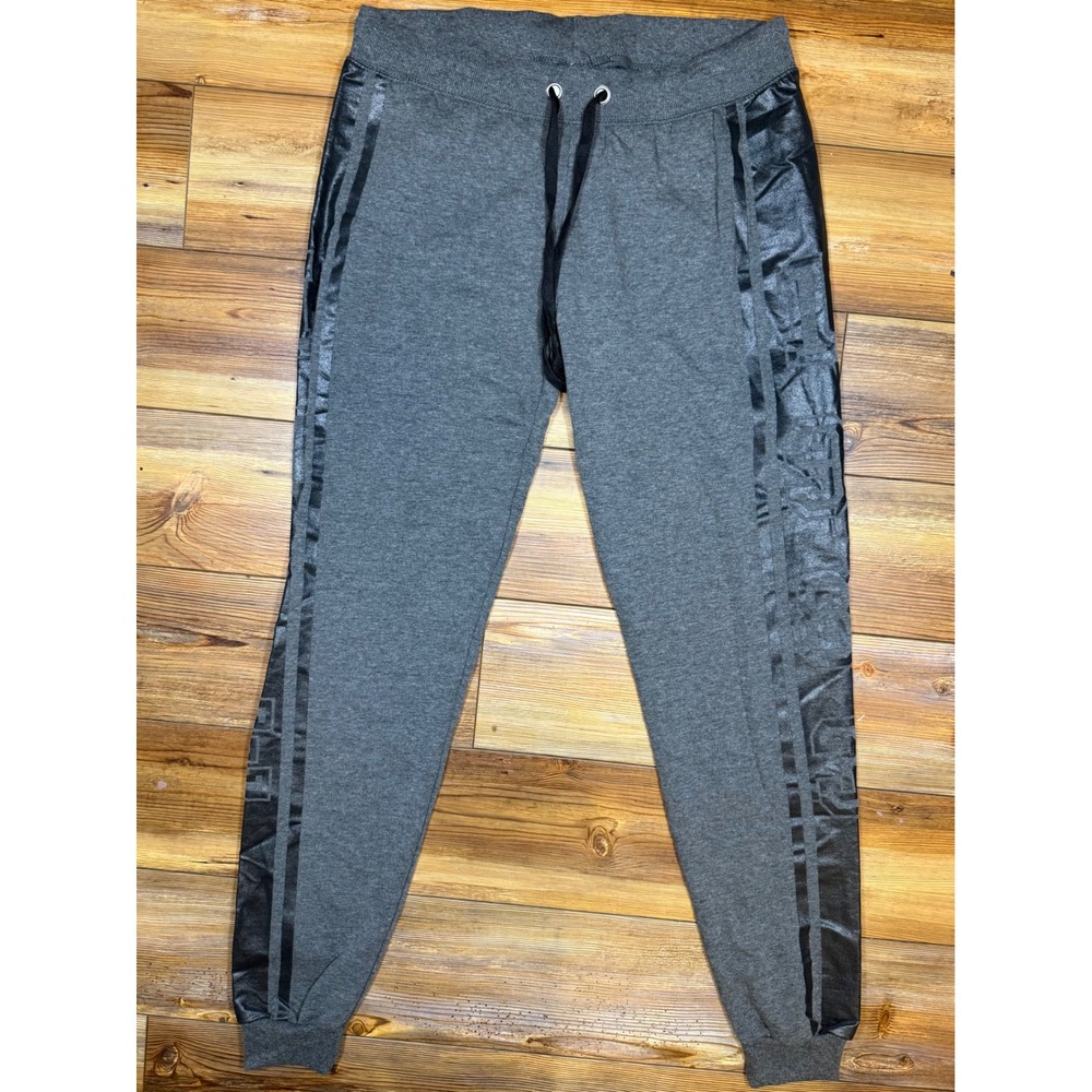 Coco Limon Mens Gray Jogger Sweatpants Black Side Stripe Fleece E-373/P Large